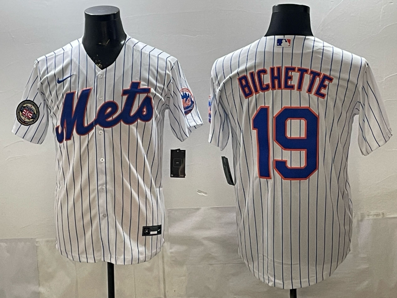 Men MLB New York Mets #19 Bo Bichette white Nike jersey 002->new york mets->MLB Jersey